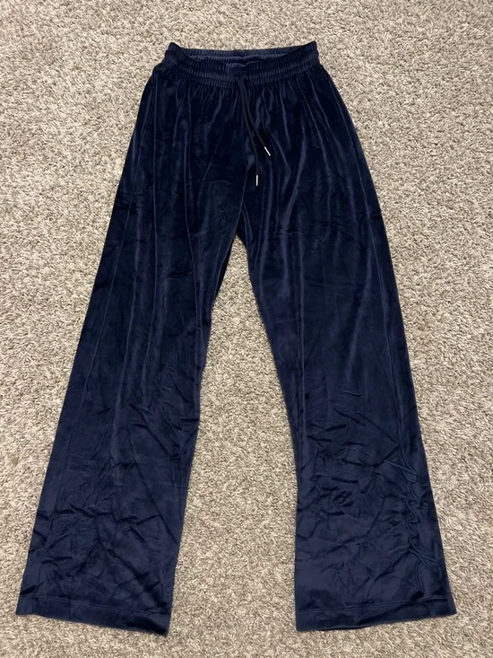 VS Pink Velvet Hoodie & 2 pairs of Lounge Pants Set in Navy and Forest Green - Picture 2 of 11